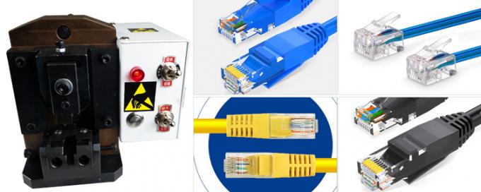 Καλώδιο δικτύων RJ45 8P8C 8P4C και τηλεφωνικό καλώδιο RJ11 6P4C 4P4C με την πτυχώνοντας μηχανή συνδετήρων υποδοχών κρυστάλλου
