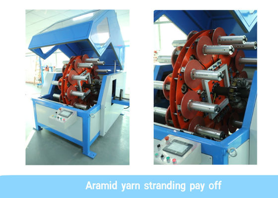 24 επικεφαλής νήμα 20N 120rpm Aramid που προσαράσσει τη μηχανή καλωδίων οπτικών ινών μηχανών