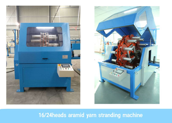 24 επικεφαλής νήμα 20N 120rpm Aramid που προσαράσσει τη μηχανή καλωδίων οπτικών ινών μηχανών