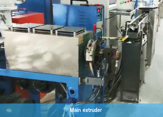 Ενιαίο επικεφαλής χαλύβδινο σύρμα EVA 21kw που ντύνει τη γραμμή παραγωγής καλωδίων οπτικών ινών μηχανών